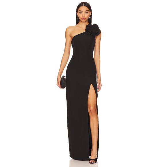 Lovers and Friends Petra Gown Rosette One Shoulder Formal Statement Party Sz XS - Picture 2 of 12